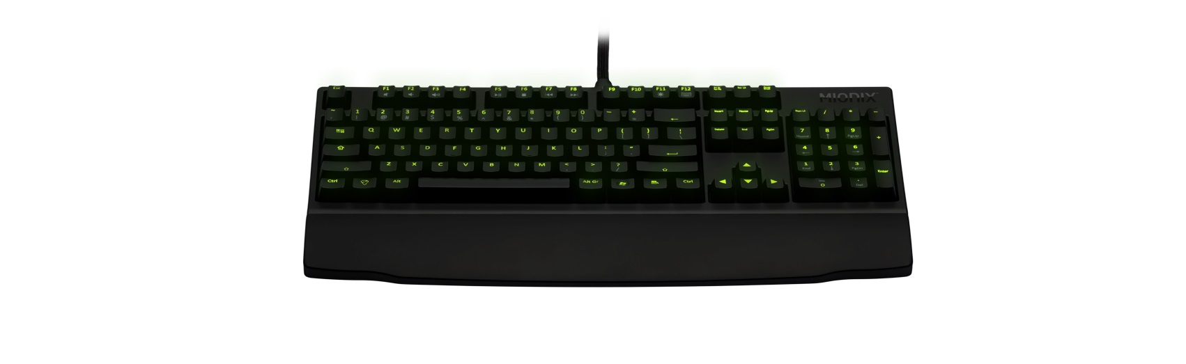Keyboard Mionix Zibal Mechanical Cherry MX Black có layout cơ bản dễ sử dụng